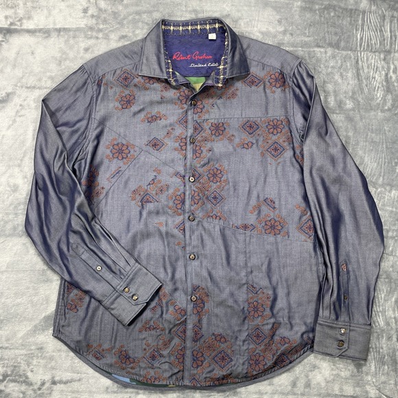 Robert Graham Other - Robert Graham "Darylmania" Rare Limited Edition Shirt Mens L Embroidered Camo